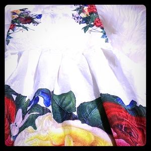Little Girls Dress - White with flowers